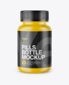 Matte Plastic Pills Bottle Mockup - Front View