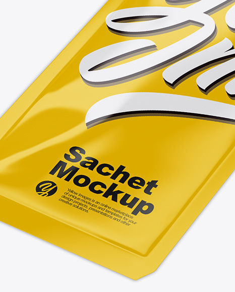 Glossy Sachet Mockup