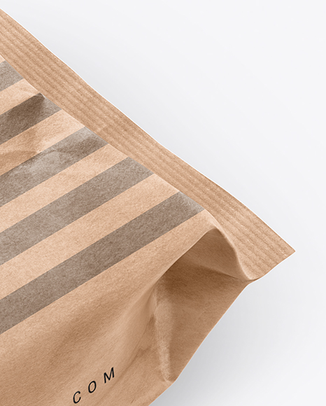 Kraft Bag With Popcorn Mockup