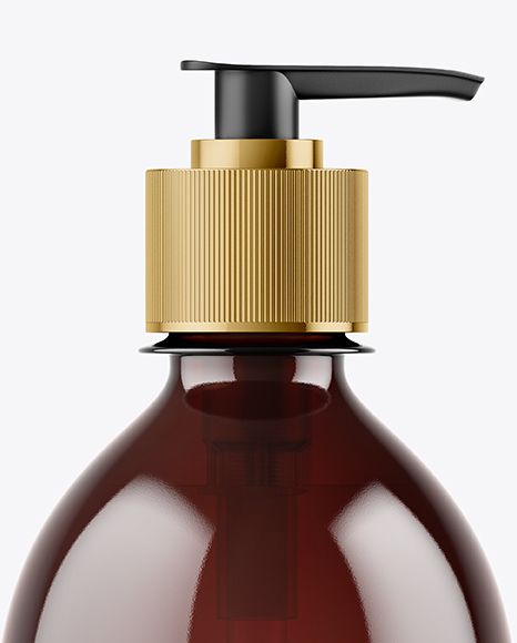 Amber Liquid Soap Bottle Mockup - Free Download Images High Quality PNG