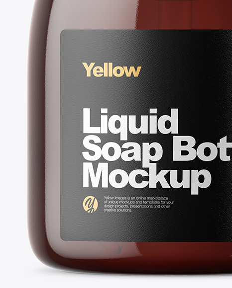 Amber Liquid Soap Bottle Mockup