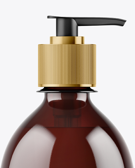 Amber Liquid Soap Bottle Mockup