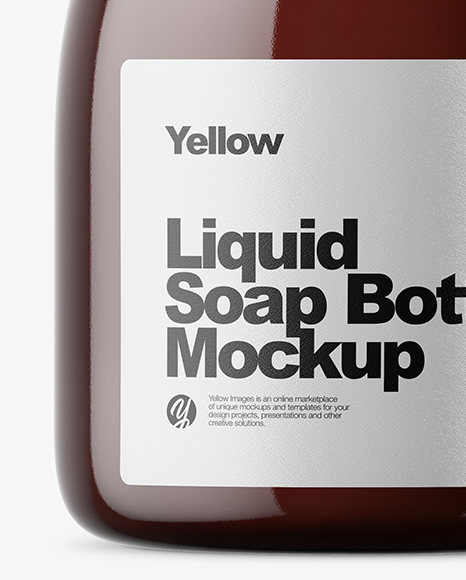 Amber Liquid Soap Bottle Mockup - Free Download Images High Quality PNG