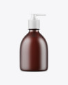 Amber Frosted Liquid Soap Bottle Mockup