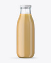 Clear Glass Bottle With Cold Brew Latte Mockup