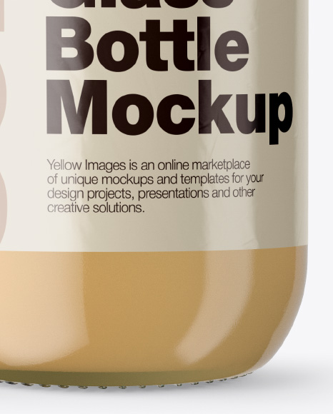 Clear Glass Bottle With Cold Brew Latte Mockup