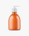 Orange Frosted Liquid Soap Bottle Mockup