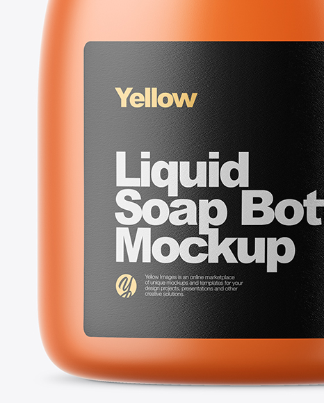 Orange Frosted Liquid Soap Bottle Mockup