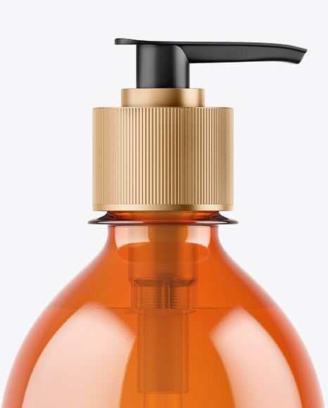 Orange Liquid Soap Bottle Mockup