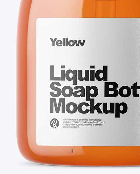 Orange Liquid Soap Bottle Mockup