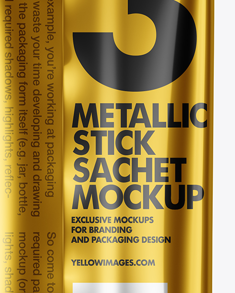 Metallic Stick Sachet Mockup