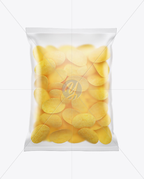 Matte Bag With Potato Chips Mockup