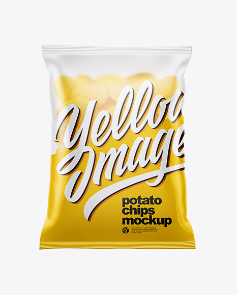 Matte Bag With Potato Chips Mockup