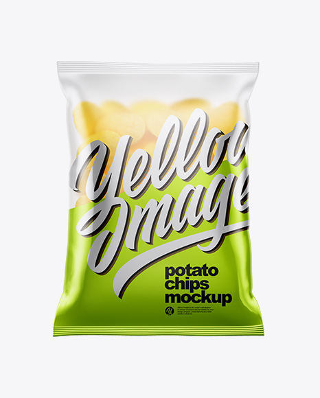 Matte Bag With Potato Chips Mockup