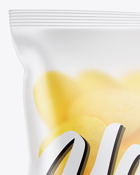 Matte Bag With Potato Chips Mockup