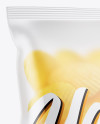 Matte Bag With Corrugated Potato Chips Mockup