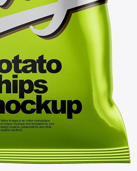 Matte Bag With Corrugated Potato Chips Mockup