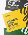 Three Textured Business Cards Mockup