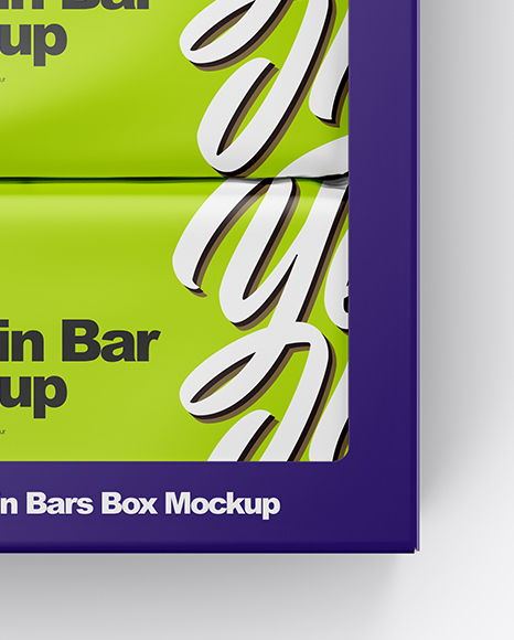 12 Protein Bars Box Mockup