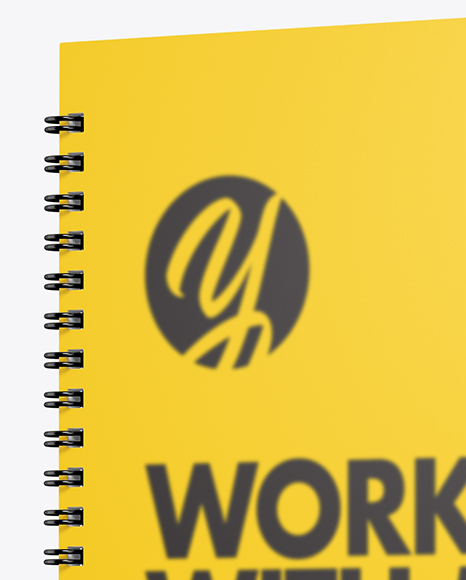 Workbook with Matte Transparent Cover Mockup