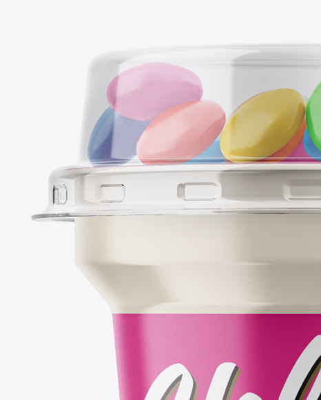 Plastic Cup with Sweets Mockup