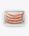 Plastic Tray With Sausages Mockup