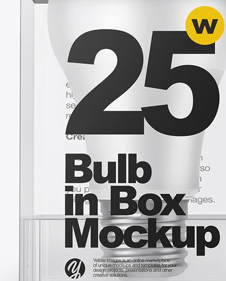 LED Bulb in Box Mockup