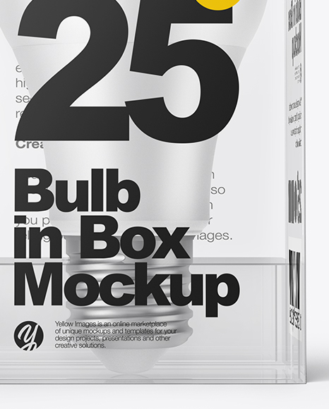 LED Bulb in Box Mockup