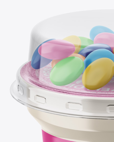 Plastic Cup with Sweets Mockup