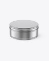 Metallic Round Tin Box Mockup