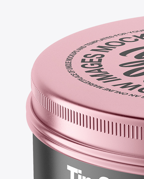 Metallic Round Tin Box Mockup