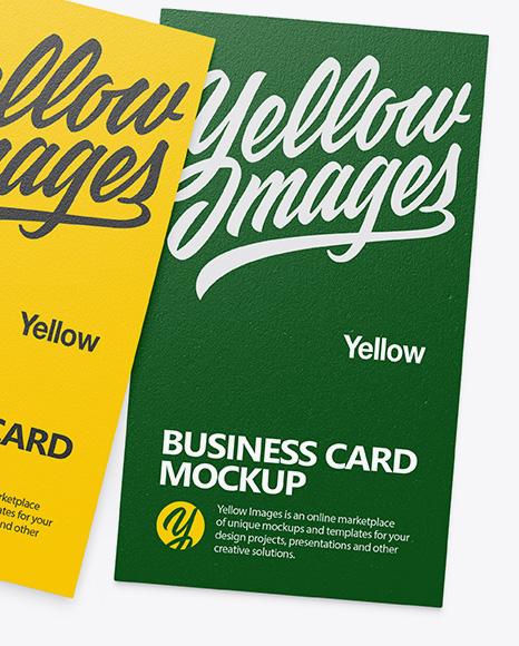 Three Textured Business Cards Mockup