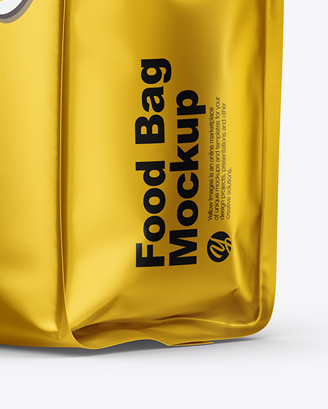 Matte Metallic Food Bag Mockup