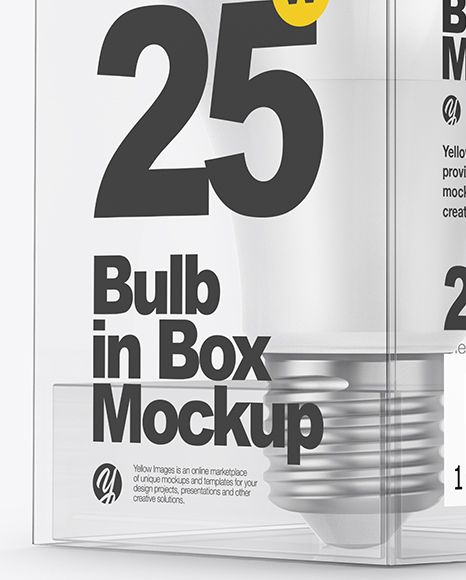 LED Bulb in Box Mockup