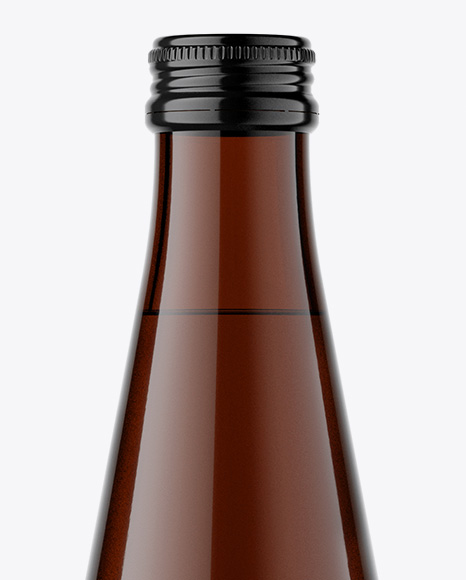 Amber Glass Drink Bottle Mockup