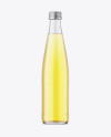 Clear Glass Yellow Drink Bottle Mockup