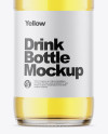 Clear Glass Yellow Drink Bottle Mockup