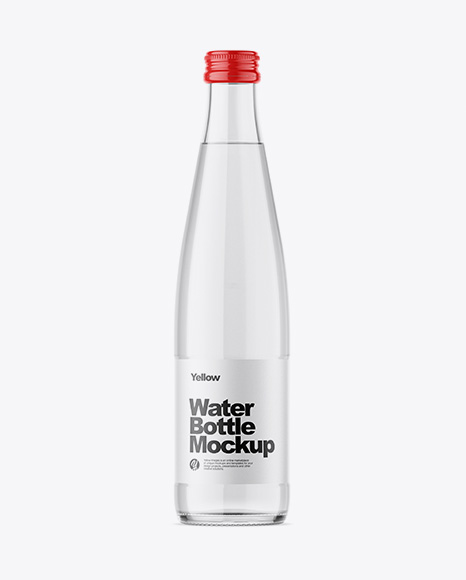 Clear Glass Water Bottle Mockup Clear Glass Water Bottle Mockup