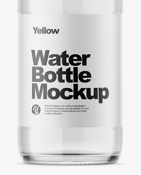 Clear Glass Water Bottle Mockup