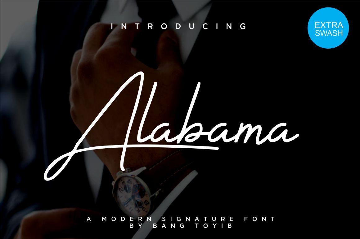 Alabama - 3 Signature Font Style