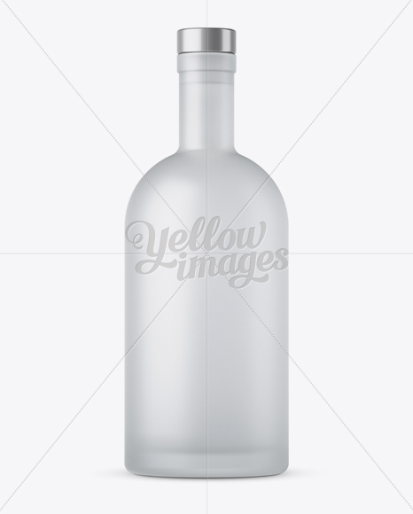 Frosted Glass Vodka Bottle Mockup - Front View Frosted Glass Vodka Bottle Mockup - Front View