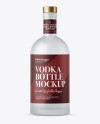 Frosted Glass Vodka Bottle Mockup - Front View Frosted Glass Vodka Bottle Mockup - Front View