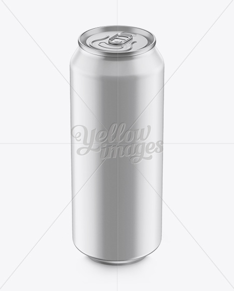 500ml Matte Aluminium Can Mockup (High-Angle Shot)