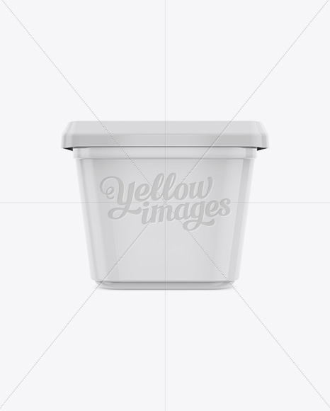 500g Glossy Butter Tub Mockup - Front, Top & Side Views