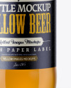 Clear Glass Bottle with Lager Beer Mockup