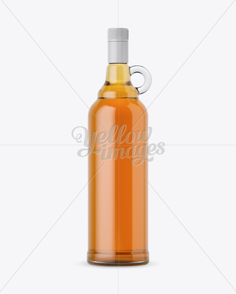 Clear Glass Whiskey Bottle w/ Handle Mockup