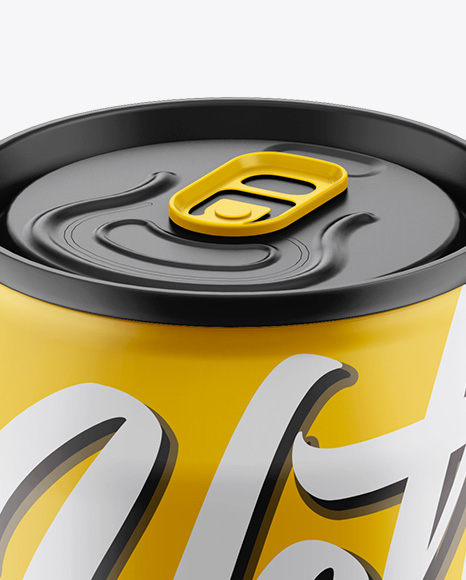 500ml Aluminium Can With Matte Finish Mockup (High-Angle Shot)