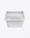 500g Glossy Butter Tub Mockup - Front View (High-Angle Shot)