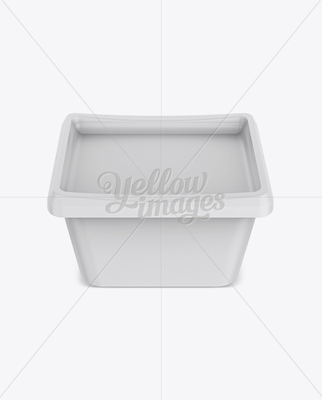 500g Matte Butter Tub Mockup - Front View (High-Angle Shot)