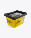 500g Glossy Butter Tub Mockup - Halfside View (High-Angle Shot)